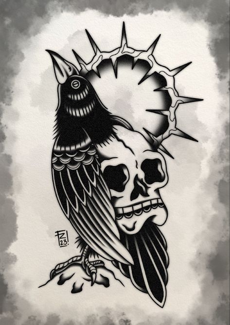 Trad Blackwork Tattoo, Black And Grey Neo Traditional Tattoo, American Traditional Raven, Traditional Black Tattoo Flash, Shading Tattoo Designs, Blackwork Tattoo Design Ideas, Oldschool Tattoo Black, Spit Shading, Black Traditional Tattoo Flash