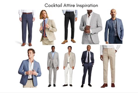 Options for men to wear for cocktail attire Formal Cocktail Attire Men, Men Cocktail Attire Wedding, Cocktail Dress Code Men, Cocktail Outfit For Men, Men’s Cocktail Attire, Mens Cocktail Attire, Party Outfit Men Night, Cocktail Party Outfit Men, Cocktail Dress For Men