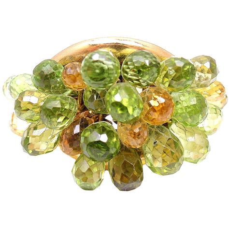 NICHOLAS VARNEY Peridot Citrine Briolette Cluster Gold Ring | 1stdibs.com Gold Ring Images, Peridot Rings, Expensive Things, Sapphire Cocktail Ring, Types Of Jewelry, Peridot Jewelry, Precious Beads, Diamond Cocktail Rings, Peridot Ring