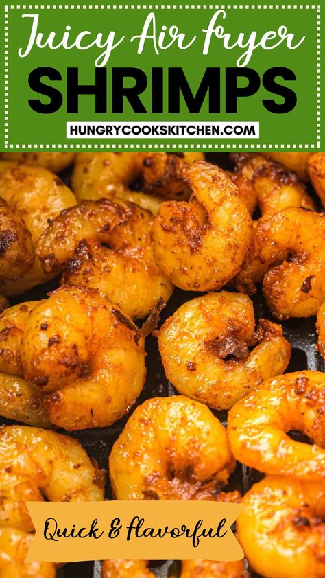 Looking for quick and easy seafood recipes or appetizers? You need to try this delicious Air Fryer Shrimp recipe! Perfect for summer parties and family dinners, these shrimps are a tasty option for any meal that your kids will surely enjoy! Get the recipe now! Old Bay Air Fryer Shrimp, Air Fryer Shrimp Quesadilla, Fried Shrimp Recipes Easy Air Fryer, Easy Frozen Shrimp Recipes Quick, Shrimp In The Air Fryer Recipes, Air Fry Shrimp Frozen, Cooking With An Air Fryer Easy Recipes, Air Fryer Shrimp Recipes Frozen, Air Fryer Prawns