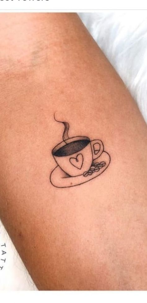 Full Cup Tattoo, French Press Tattoo, Coffee Mug Tattoo, Pastry Tattoo, Teapot Tattoo, Coffee Cup Tattoo, Tea Tattoo, Grandma Tattoos, Bestie Board