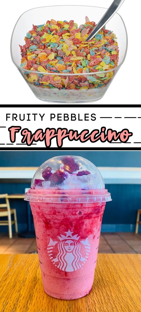 Starbucks Fruity Frappuccino Orders, Fruity Frappuccino Starbucks, Fruity Pebbles Starbucks Drink, Fruity Pebble Starbucks Drink, Starbucks Fruity Drinks, Fruity Starbucks Drinks, Fruity Pepples, Fruity Pebble, Secret Starbucks Drinks