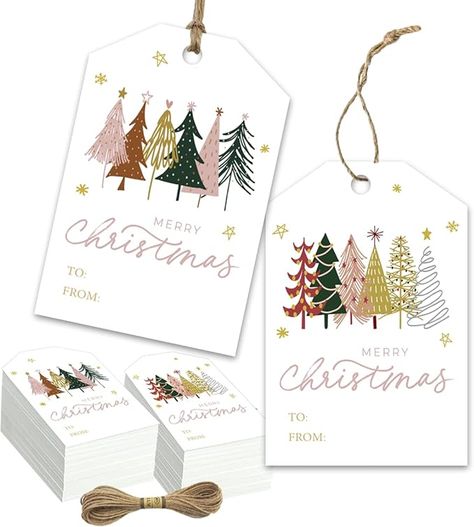 Amazon.com : 50Pcs Christmas Gift Tags with Hemp Rope Christmas Paper Gift Tags Holiday Hang Name Tags Label Watercolor Plants Wishes Labels Xmas Gift Favor Tags for Xmas Party Decor (50, Rectangular) : Health & Household Gift Labels Christmas, Gift Wrap Tags, Paper Gift Tags, Watercolor Plants, Unique Trees, Hemp Rope, Gift Labels, Xmas Party, Plant Gifts