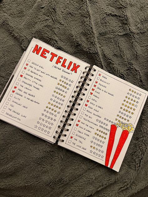 Birthday List Aesthetic Journal, Bullet Journal Netflix List, Journal Ideas Movies, Journal Ideas Trackers, Journal Intime Aesthetic, Movie Journal Ideas, Journaling Tracker, Netflix Journal, Pixel Tracker