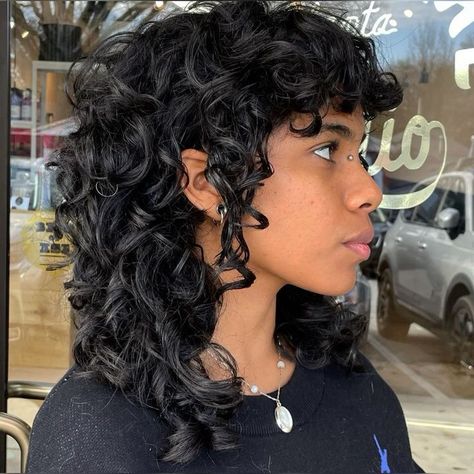 Fairy Mullet, Fairy Cut Hair, Curly Mullets, Hair Cuts Long Hair, Fairy Haircut, Hair Cuts Long, Shaggy Curly Hair, Short Curly Hair Styles, Long Layered Curly Hair