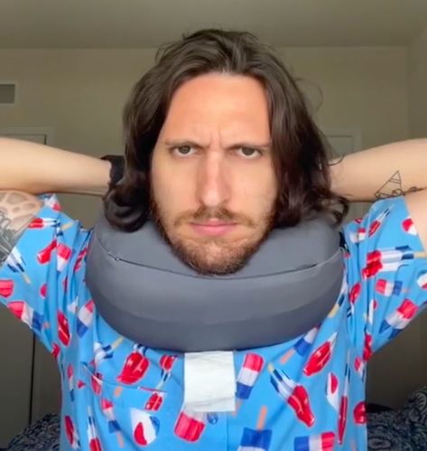 Pillow Hacks, Weird Look, Travel Preparation, Neck Pillow Travel, Neck Pillow, You've Been, Travel Pillow, A Man, Flight