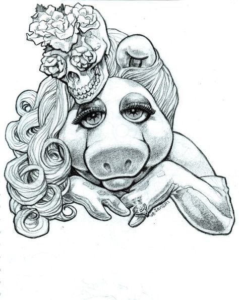 This just might have to be a new tattoo for me!!! Miss Piggy Piggy Tattoo, Muppet Movie, Muppet Babies, Cute Piggies, Miss Piggy, Cartoon Coloring Pages, Jim Henson, Fairy Art, Body Mods