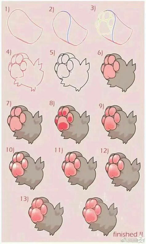 Paws Tutorial, Paw Drawing, Digital Painting Tutorials, Anime Drawings Tutorials, Art Tutorials Drawing, Digital Art Tutorial, Drawing Base, Drawing Reference Poses, Cat Drawing