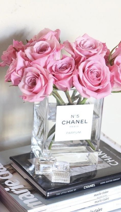 Chanel Perfume Bottle, Chanel Flower, Billy B, Lobby Decor, Table Flower Arrangements, Floral Logo Design, Pink Wallpaper Girly, Chanel Perfume, Girly Wall Art