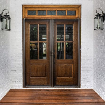 Double Screen Doors, Aluminum Screen Doors, Double Door Entryway, Retractable Screen Door, Sliding Screen Doors, Porch Windows, French Doors Exterior, Brick Molding, Retractable Screen