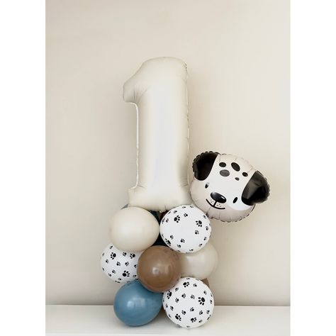 Puppy Balloon Tower~Puppy Balloon~Lets Pawty~Puppy Birthday Party~Puppy Paw Prints Balloons~Dog Themed Party~Puppy Themed Party~Pet Party Lets Pawty Balloons, Dog Bday Ideas, Puppy Dog Themed Birthday Party, Puppy Themed 1st Birthday Party, Dog Party Centerpiece Ideas, Dog Themed First Birthday Party, Puppy First Birthday Party, Puppy Birthday Party, Puppy Themed Birthday Party