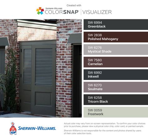 Greenblack Sw, Expressive Plum, Sherwin Williams Green, Tricorn Black, Top Paint Colors, Sea Salt Sherwin Williams, Zyla Colors, Porch Interior, Sherwin Williams White