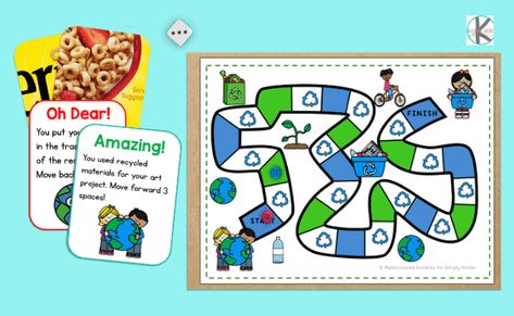 Recycling Games, Earth Day Games, Where Do I Live, Earth Day Worksheets, Game For Preschoolers, Recycling Activities, Earth Day Crafts, Action Cards, Earth Day Activities