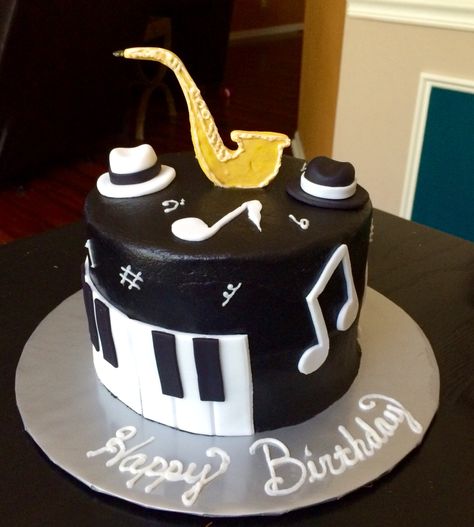 Jazz Themed Cake, Jazz Cake Ideas, 68th Birthday, 68 Birthday, Adult Birthday Cakes, Designer Cakes, Roaring 20's, Cake Cookie, Cupcake Ideas