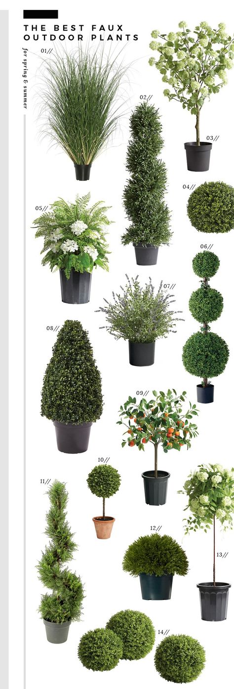 Best Outdoor Artificial Plants, Front Porch Faux Tree, Faux Plants On Porch, Faux Garden Plants, Faux Planters Outdoor, Fake Plants For Outdoors, Tall Plants For Planters Outdoor, Topiaries Front Porch, Fake Front Door Plants