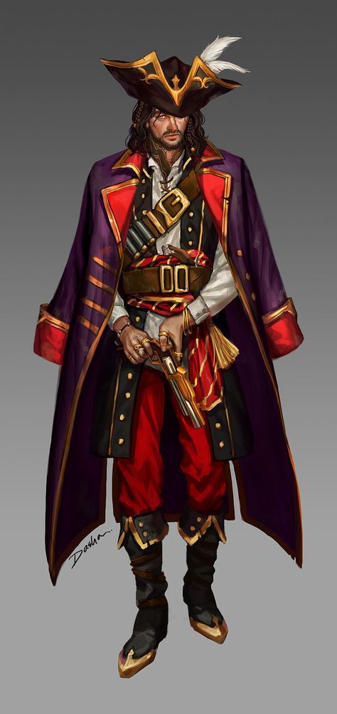 Pirate Captain Character Design, Pirate Character Design Male, Carribean Pirates, Pirate Oc Male, Concept Art Male, Pirate Character Design, Rpg Clothes, Bone Knife, Pirate Design