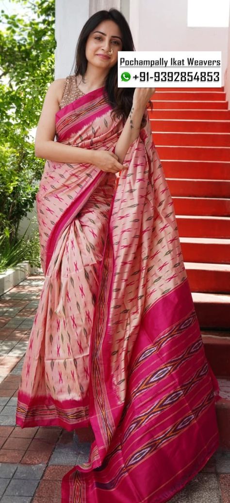 Cotton Saree Blouse Designs, Cotton Saree Blouse, Silk Sarees With Price, Pochampally Sarees, Ikkat Saree, Ikkat Silk Sarees, Stylish Dress Designs, Fancy Sarees, Saree Blouse Designs