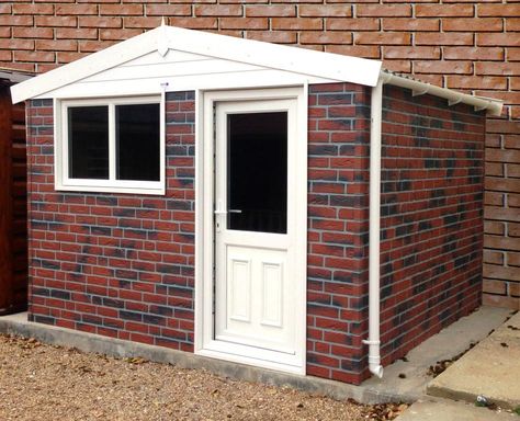 Concrete Shed, Building A Shed Base, Brick Shed, Concrete Sheds, Concrete Garages, Brick Siding, Apex Roof, Outdoor Toilet, Shed Base