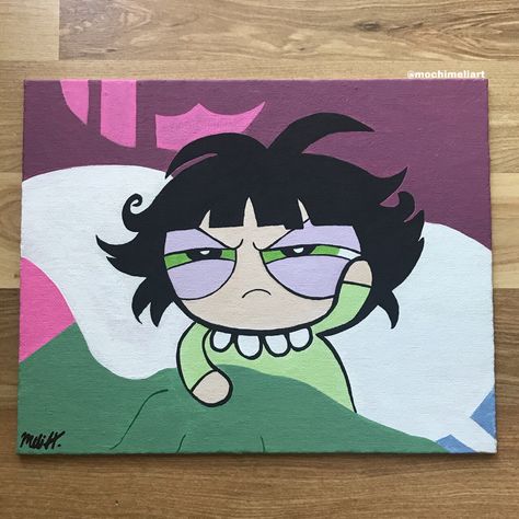 Sleepy Buttercup, Mini Tela, Disney Canvas Art, Cartoon Canvas, Easy Acrylic Painting, Trippy Painting, Hippie Painting, Small Canvas Paintings, Simple Canvas Paintings