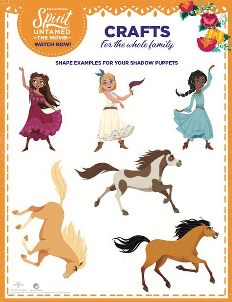 Spirit Untamed - Printables, Activities, and Coloring Sheets Spirit Untamed Birthday Party, Spirit Untamed, Birthday Horse, Kiger Mustang, Spirit Stallion Of The Cimarron, Spirit Stallion, Hand Shadows, Animation Process, Horses Theme