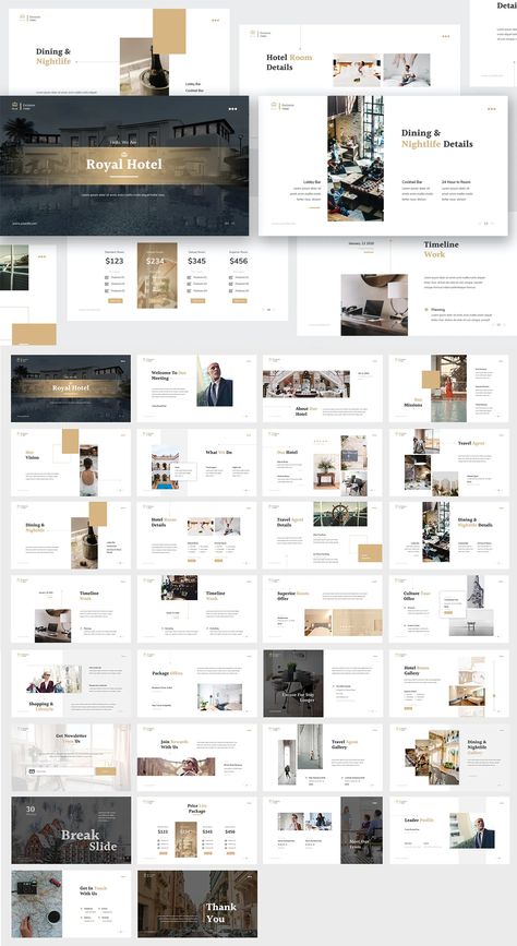 Hotel Presentation Design, Luxury Presentation Design, Hotel Presentation, Presentation Template Design, Best Presentation Templates, Ppt Free, Keynote Design, Luxury Slides, Business Web Design