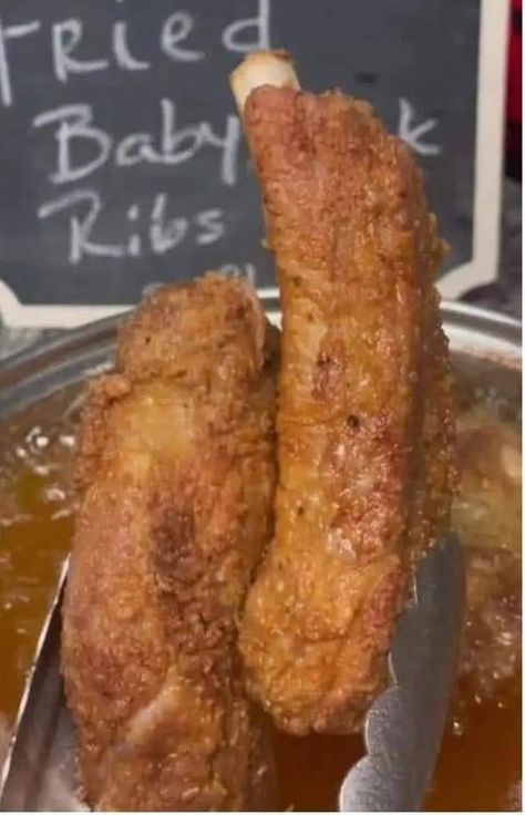 Fried Ribs Recipe Simple, Fried Ribs Recipe Deep, Deep Fried Ribs Recipe, Fried Baby Back Ribs Recipe, Deep Fried Pork Ribs Recipe, Deep Fried Ribs, Fried Ribs Recipe, Fried Ribs, Bbq Meals