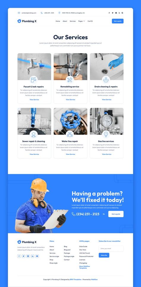 Plumber Service HTML CSS Website Theme Html Css Website Templates, Home Service Website Design, Our Services Website Design, Plumbing Website Design Inspiration, Service Website Design Inspiration, Contractor Website Design, Hvac Website Design, Plumbing Website Design, Plumber Website