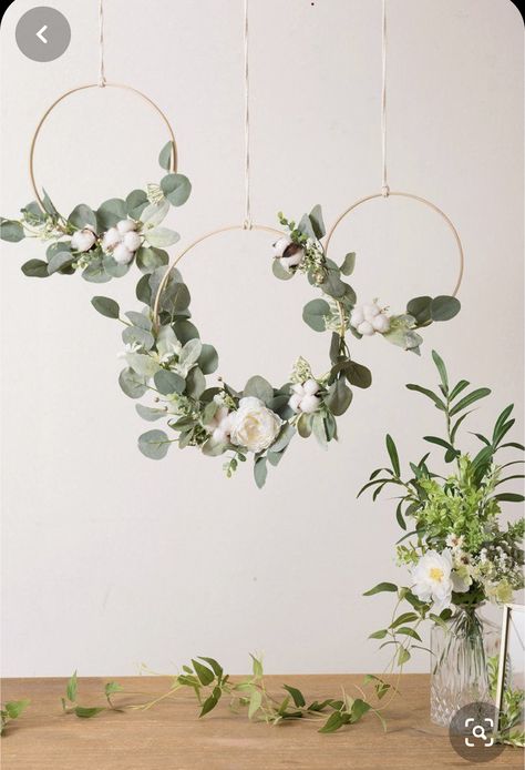 Greenery Party Decorations, Bridal Shower Decor Greenery, Small Bridal Shower Centerpiece, Greenery Shower Decor, Greenery Wall Decor Wedding, Inexpensive Diy Centerpieces, Bridal Shower Wall Decor, Greenery Birthday Party Decor, Farmhouse Bridal Shower Ideas