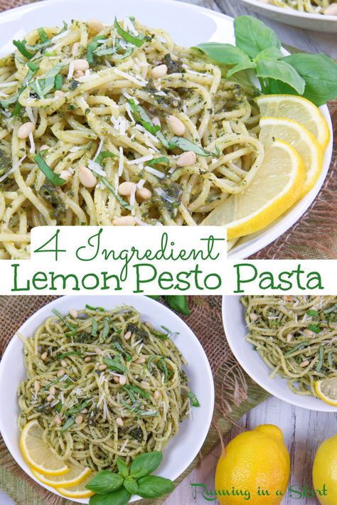 Lemon Pesto Pasta via @juliewunder Lemon Pesto Pasta Recipes, Lemon Pesto Pasta, Rice Sides, Easy Pesto Pasta, Homemade Pesto Recipe, Pesto Recipes, Lemon Pesto, Pesto Pasta Recipes, Easy Vegetarian Dinner