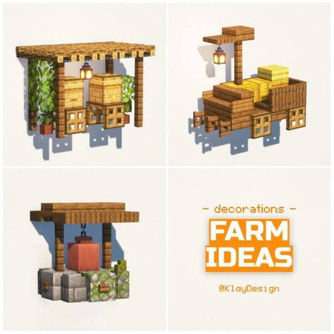 🧑‍🌾 FARM BUILD ideas! Tonight 🤪 I came up with these ideas! I personally love the well!! What’s your favorite? Write it down in the comments! Also, a quick update on the livestream thing: I’m finishing to set up streamlab obs! 😱 One more thing, thanks for 54k!! We’ve reached it today! Love you all! 🫶 ——————————————— - 🪴 Follow @klay.design_mc for more! - 💬 Lemme know your thoughts! - 🙌 Complementary Shaders - 🍳 Repost with credits only! ——————————————— #minecraft #minecraftbuild #minecraf... Minecraft Berry Farm Ideas, Minecraft Wheat Farm Design, Minecraft Farm Decor, Minecraft Farm Idea, Minecraft Picnic Table, Minecraft Farm Decoration, Minecraft Little Builds, Minecraft Small Decorations, Minecraft Honey Farm