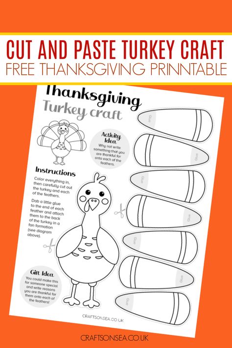 Turkey Craft Printable, Turkey Placemat, Build A Turkey Printable Free, Build A Turkey Craft, Build A Turkey, Kids Turkey Crafts, Cut Out Turkey Craft, 1st Grade Turkey Craft, Thankful Turkey Craft For Kids Printable