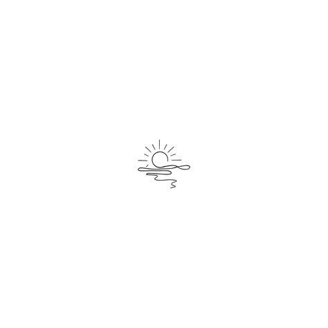 Sunday Tattoo Design, Sea Sunset Tattoo Minimalist, Summer Minimalist Tattoo, Minimalistic Sunset Tattoo, Beach One Line Drawing, Sunset Line Tattoo, Seaside Tattoo Ideas, Tiny Tattoo Locations, Cyprus Tattoo Ideas