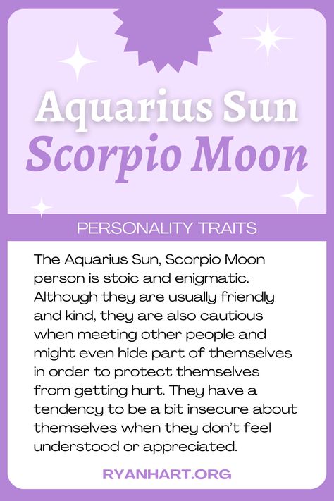 Aquarius Sun Scorpio Moon, Sun In Aquarius, Moon Personality, Sun Scorpio, Aquarius Sun, Sun Aquarius, Moon In Scorpio, Aquarius Moon, Astrology Aquarius