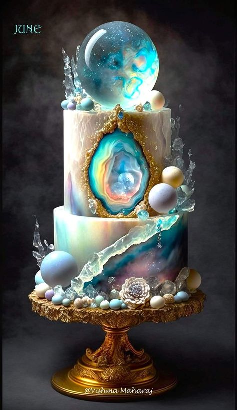 Geode Cake, Fantasy Cake, Gourmet Cakes, Beautiful Cake Designs, Makeover Bedroom, Creative Cake Decorating, Amazing Wedding Cakes, Creative Birthday Cakes, Cake Decorating Designs