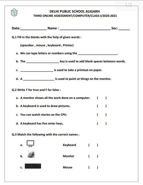 Grade 2 Computer Worksheets, Computer Paper For Class 1, Computer Work Sheet For Class 2, Computer Grade 1 Worksheet, Computer Worksheet For Kindergarten, Computer Worksheets Grade 2, Ict Worksheets For Grade 1, Ict Worksheets Grade 2, Computer Worksheet Class 2