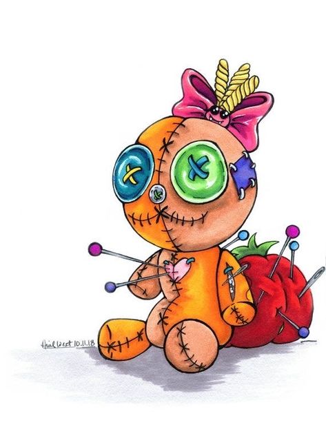 Voodoo Doll Tattoo, Voodoo Tattoo, Voodoo Art, Doll Tattoo, Doll Drawing, Emo Art, Voodoo Doll, Halloween Drawings, Voodoo Dolls