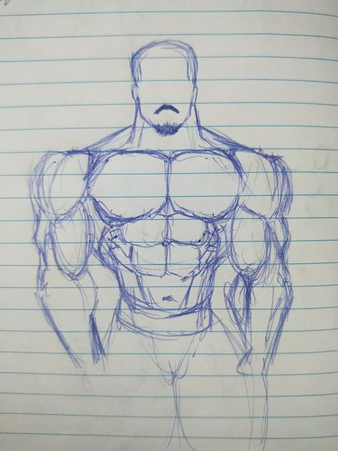 Muscular Chest Drawing, Drawings To Trace Sketch, Sixpack Drawing, Lean Double Cup Drawing, Muscular Body Men Sketch, Muscular Body Sketch, Bodybuilder Drawing, Bodybuilder Sketch, Muscle Man Sketch