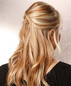 Strawberry Blonde Highlights, Strawberry Blonde Hair Color, Light Blonde Highlights, Hair Highlights And Lowlights, Easy Updo Hairstyles, Dirty Blonde Hair, Strawberry Blonde Hair, Long Blonde, Half Up Hair