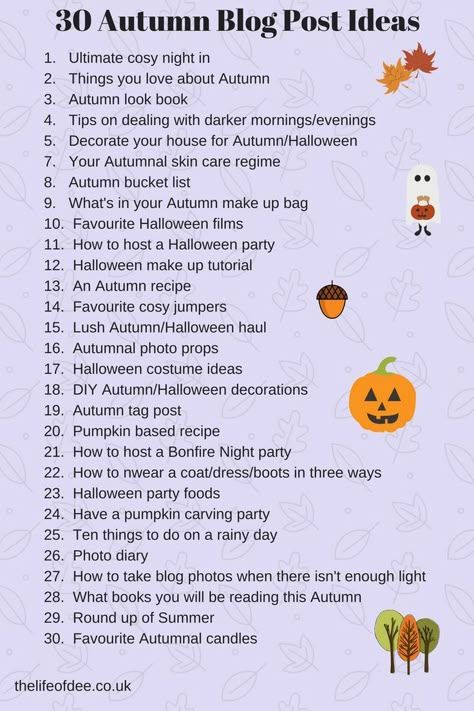 30 Autumn Blog Post Ideas Stuck for blog posts this season? Here are 30 blog post ideas to get you through Autumn. Autumn Blog Post Ideas, Blog Post Prompts, Fall Post Ideas, Autumn Social Media Posts, Blog Aesthetic Inspiration, Fall Content Ideas, Fall Post, Blog Post Topics, Youtube Ideas