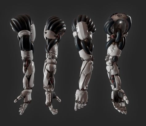 ArtStation - Robotic Arm, Dries Deryckere Robot Arm Cyberpunk, Robot Arm Design, Automail Arm, Biomechanical Tattoo Arm, Biomech Tattoo, Bionic Arm, Technical Art, Robotic Arms, Cybernetic Arm