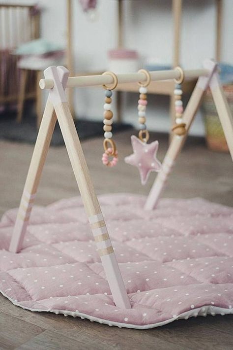 Baby Play Gym Toys, Wooden Play Gym, Baby Activity Gym, Baby Gym Toys, Baby Play Gym, Baby Activity, Wooden Teether, Stylish Nursery, Diy Bebe