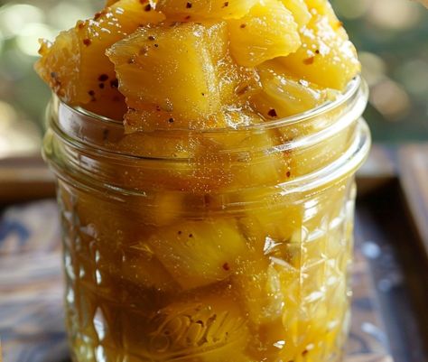 Pineapple Cowboy Candy Recipe – Chloe foods Cowboy Pineapple, Pineapple Cowboy Candy Recipe, Pineapple Cowboy Candy, Pineapple Candy Recipe, Cowboy Candy Jalapenos, Cowboy Candy Recipe, Candy Pineapple, Cowboy Candy, Candied Pineapple