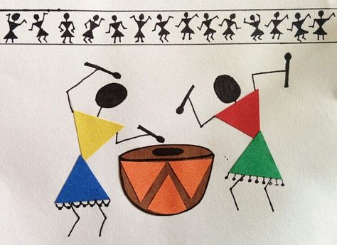 warli drawing  | Tag Archives: Warli Art Abstract Art For Kids, Worli Painting, Drawing Kids, Warli Art, African Art Paintings, Madhubani Art, Wall Drawing, Indian Folk Art, Madhubani Painting