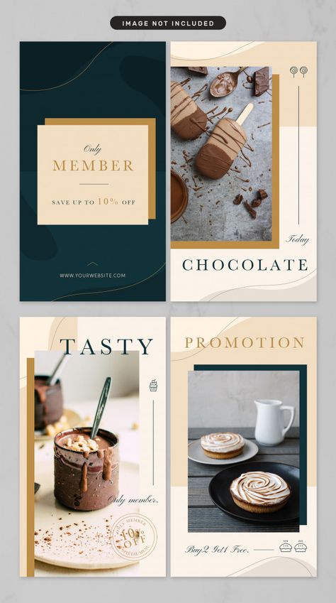 Food Instagram Story Template, Luxury Social Media Design, Bakery Instagram Story, Instagram Design Layout, Cafe Posters, Restaurant Social Media, Restaurant Poster, Food Template, Pin Template