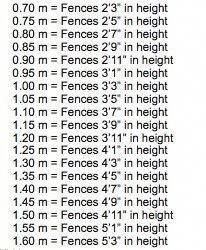 Equine jumping conversions, meters to feet. this may come in handy! #horsejumping Jumping Courses, Jump Standards, Jump Exercises, Equestrian Tips, Horse Jumping Exercises, Riding Ideas, Jumping Exercises, Horse Training Exercises, Horse Lessons