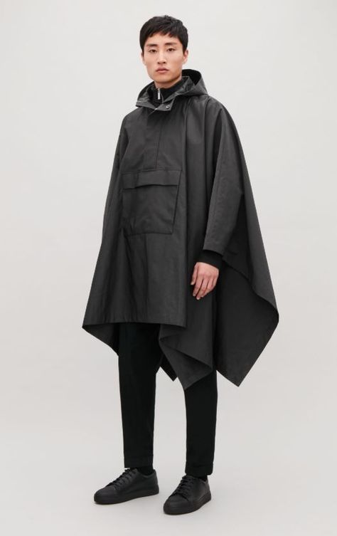 Monochrome Wardrobe, Solarpunk Fashion, Mens Cape, Medieval Cloak, Poncho Outfit, Wool Cape Coat, Revival Clothing, Cape Cloak, Technical Clothing