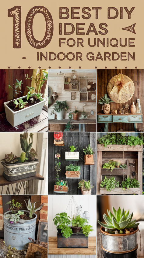 Looking to create a unique indoor garden? 🌿 Dive into these 10 DIY ideas that will bring style and greenery to any space. Click to get inspired!” Small Indoor Garden Ideas, Inside Garden Ideas, Houseplant Diy, Indoor Gardening Diy, Apartment Vegetable Garden, Indoor Garden Apartment, Plant Store, Inside Garden, Macrame Planter