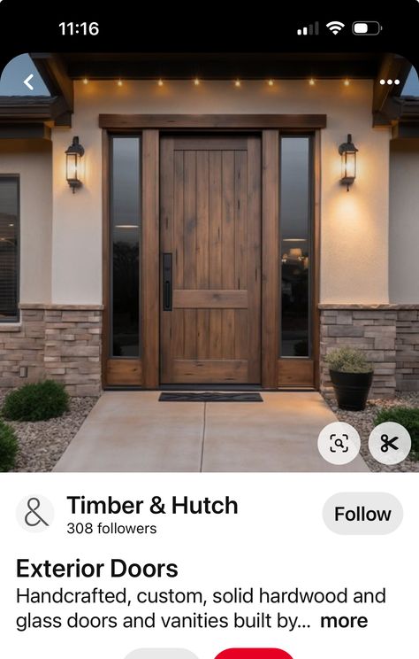 Wood Front Doors No Windows, Front Door No Windows, Window Front Door, Wood Front Doors, Front Doors With Windows, Front Doors, Exterior Doors, Solid Hardwood, Glass Door