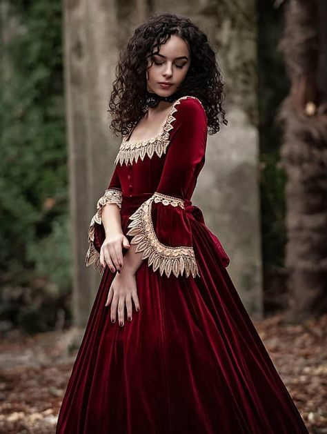 Rose Blooming Wine Red Velvet Ball Gown Theatrical Victorian Gown  #victoriandresses #victorianballgowns #historicaldresses #marieantoinettedresses #redvictoriandresses #velvetvictoriandresses Red Victorian Dress, Velvet Ball Gown, Ball Gowns Victorian, Victorian Ball Gowns, Rose Blooming, Gothic Gowns, Victorian Era Dresses, Victorian Gown, Red Ball Gown