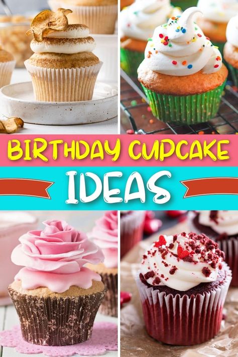 These fun birthday cupcake ideas are proof you don't need a big cake to get the party started. Instead, go for something simple, sweet, and shareable. Fun Birthday Cupcakes, Unique Cupcake Designs, Cupcake Ideas Birthday, Maple Pumpkin Cupcakes, Birthday Cupcakes Ideas For Men, Birthday Cupcake Ideas, Birthday Cupcakes Ideas, Girl Birthday Cupcakes, Cupcake Toppings